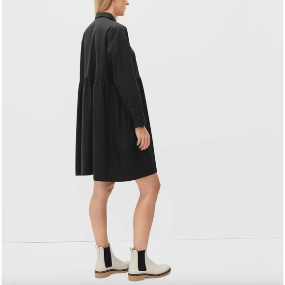 Everlane The Field Button Down Dress In Black Size XS New - Picture 2 of 14